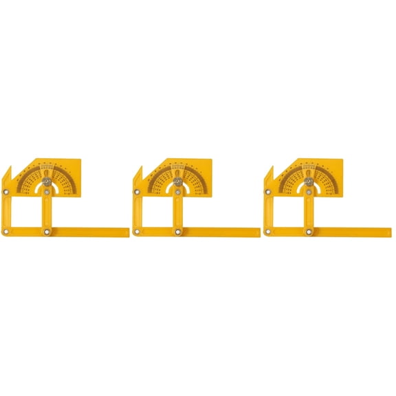 3pcs ABS Foldable Multi-Angle Ruler Template Set, Flexible 4-Folding Measuring Tool for Tile, Indoor & Outdoor Use, Yellow