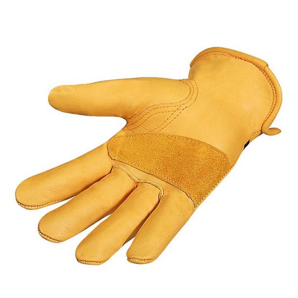 Guantes De Jardinería Para Hombre/Mujer, Guantes De Trabajo De Piel De Vaca, Guantes De Trabajo De Jardín Antiespinas Y Anticortes - Ephe Yellow Thickening Banban