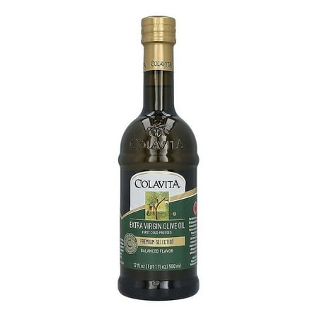 Extra Virgin Olive Oil - Colavita - Premium Selection - First Cold Pressed EVOO - 17oz Glass Bottle ( Pack of 2 )