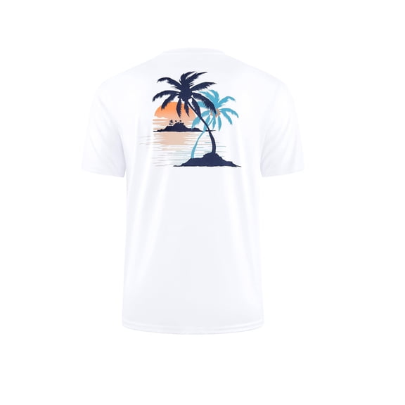 FINALGANG Mens Casual Print Fishing T Shirt Short Sleeve Crewneck Quick Dry Performance Athletic Tee For Beach Summer Daily Wear White XXXL