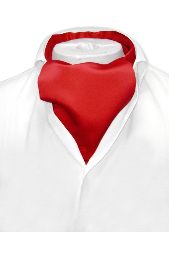 ASCOT Solid RED Color Cravat Mens Neck Tie