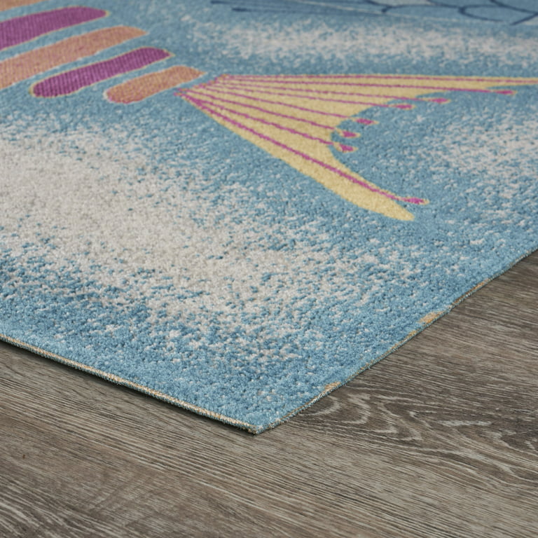Lr Home Indoor Outdoor Fish Coastal, Area Rug Carpet Pad 8×10