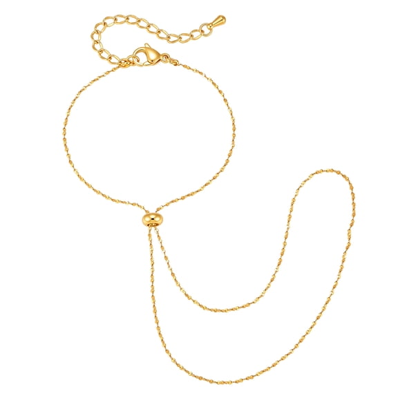 VNOX Stainless Steel 18K Gold Plated Faceted Hand Chain Bracelet for Birthday Gift