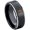 Yellow Gold Bezel, variant on 0.05ctw Princess Cut Garnet Tungsten Ring - 8MM Polished Black IP Stepped Edge Tungsten Carbide Wedding Band - January Birthstone Ring - 14kt White Gold Bezel - TN118PS-1GRs12.5
