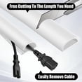 thumbnail image 4 of Wall Cord Hider, Flexible Self-Adhesive Wire Cover, Side-Open Cable Raceway for Cords on Wall, Cord Concealer for Mounted TV, Home Theater & Office, 4 of 9