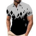 thumbnail image 6 of CHGBMOK Mens Short Sleeve Button Collared Neck Casual Shirts Summer Trendy Printed Stretch Top, 6 of 7