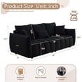 thumbnail image 2 of Ywen 78" Modern Sofa Couch, Comfy Deep Seat Teddy Cloud Sofa, Upholstered 3-Seater Boucle Couch, Oversized Loveseat for Living Room, Bedroom, Office, Apartment, Black, 2 of 8