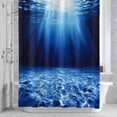 thumbnail image 2 of Dark Blue Bathroom Shower Curtain, Ocean Water Sunlight Shines into The Sea Waterproof Washable Soft Bath Curtain for Bathtub Decor with 12 Hooks&Grommet, 48x72 Inch, 2 of 9