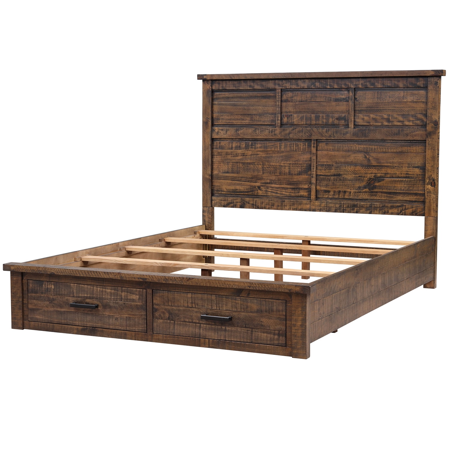 Kadyn Wood Storage Queen Bed, Queen Size Platform Bed with Wooden Headboard, Queen Wood Platform Storage Bed with 2 Drawers, Natural Kadyn Wood Storage Queen Bed, Queen Size Platform Bed with Wooden Headboard, Queen Wood Platform Storage Bed with 2 Drawers, Natural