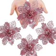 thumbnail image 2 of 24pcs Christmas Flowers, Christmas Flowers Decoration, Christmas Tree Ornaments Glitter Poinsettia, Glitter Christmas Tree, Artificial Flowers Christm, 2 of 5