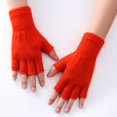 thumbnail image 3 of Gants Sans Doigts Unisexes Tricotés Couleur Unie Mitaines d'Ordinateur, 3 of 10