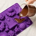 thumbnail image 6 of XHKUYI Halloween Silicone Candy Molds 7.8 inches, 16 Cavity Bat Pumpkin Tombstone Spider Bone Food Grade Silicone Mold, for Chocolate, Candy, Soap, Cake Decoration, Halloween Baking Supplies, 6 of 9
