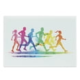 thumbnail image 1 of Running Cutting Board, Group of Men and Women Athletes Trying to Stay Fit Exercising Workout Colorful, Decorative Tempered Glass Cutting and Serving Board, in 3 Sizes, by Ambesonne, 1 of 2