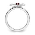 thumbnail image 2 of Sterling Silver Stackable Expressions Polished Garnet Flower Ring - Size 5, 2 of 3