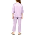 thumbnail image 2 of Cethrio Girls Long Sleeve Pajama Sets, Pullover Two Piece Comfy Soft Sleepwear Loungewear Purple Size 10-12, 2 of 4