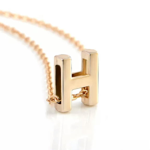 GKNET Women's Gold Plated Initial Alphabet Letter A-Z Pendant Chain Necklace Fashion/-H