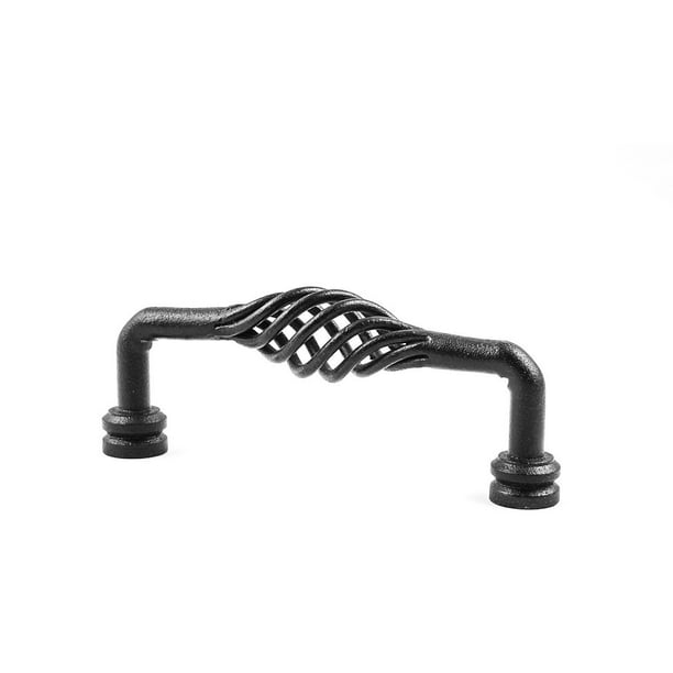 Renovator's Supply Black Birdcage Pull 6 5/8" Wrought Iron Handles Decorative Pulls for