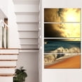 thumbnail image 1 of Vagues Rushing sous Ciel Nuageux - Impression sur Toile Seashore, 1 of 3