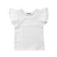 thumbnail image 1 of Mubineo Camisetas De Algodón Con Manga De Volantes Básicas Para Niña Pequeña (Blanco 4-5T), 1 of 1