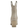 thumbnail image 3 of Soda Women Cowgirl Cowboy Western Stitched Ankle Boots Pointed Toe Short Booties High Top Blazing Beige Nude Bone 11, 3 of 4