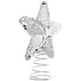 thumbnail image 2 of Mini adorno para árbol de Navidad con purpurina Mini adorno de estrella para árbol de Navidad Decoración para árbol de Navidad Copa del árbol para adornos navideños o decoración del hogar Plata 15 cm, 2 of 5