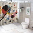 thumbnail image 7 of Pratyus Circles Lines Shapes Printed Shower Curtain, Easy Care 100% Polyester Fiber Home Bathroom Decoration with Hooks 36x72, 7 of 7