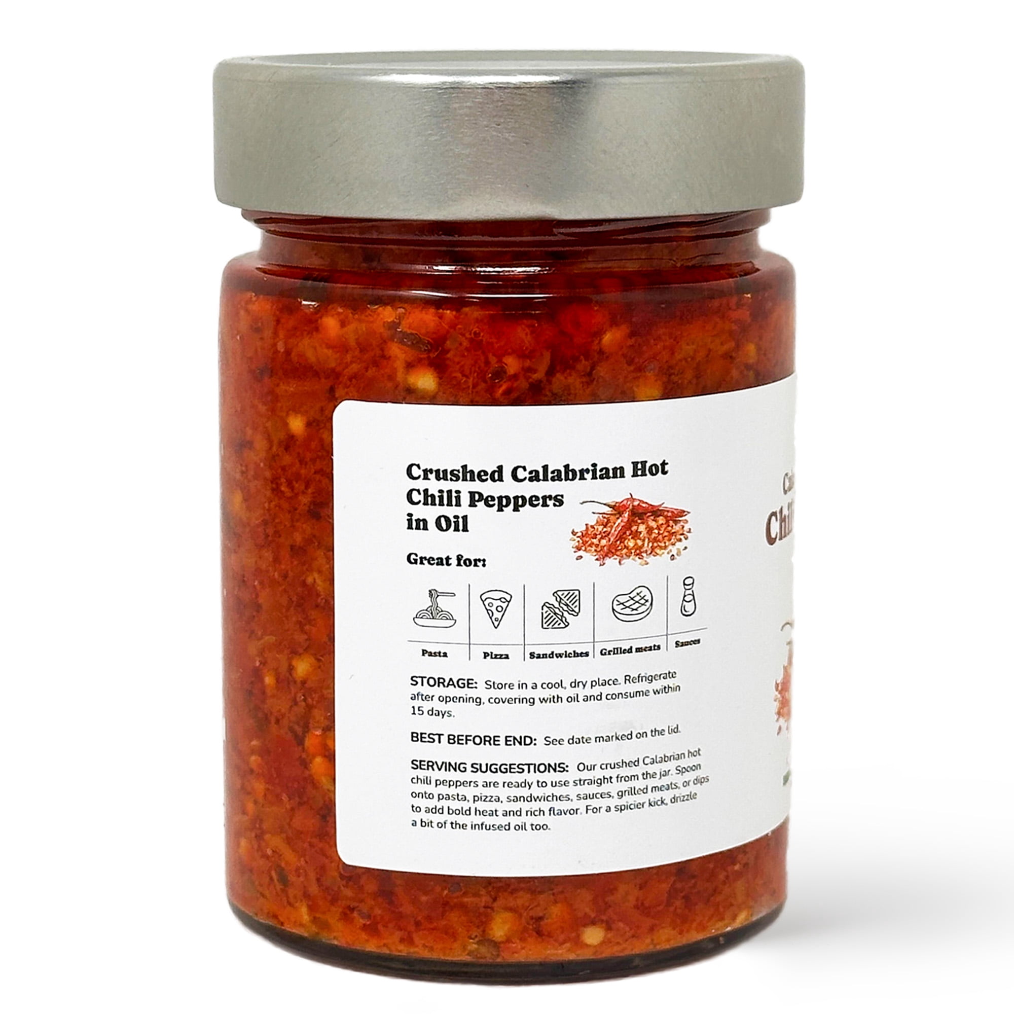 Crushed Calabrian Hot Chili Peppers in Oil, 310 gr – Chopped, Vegan (Pack of 6) - by Food To Live
