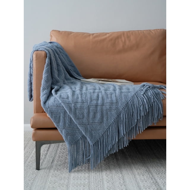 Manta de cama tejida en jacquard, manta de sofá, manta de estilo americano para otoño e invierno