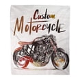 thumbnail image 1 of SIDONKU Throw Blanket 58x80 Inches Bike Custom Motorcycle Biker Race Rider Sketch Vintage Badge Big Warm Flannel Soft Blanket for Couch Sofa Bed, 1 of 1