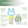 thumbnail image 3 of Baby Fruit Food Feeder & Mini Freezer Nibble Tray Combo, Breastmilk Popsicle Molds for Cooling Relief, BPA Free Silicone Feeder for Safe Infant Self Feeding, 4 Month+ (Pea Green), 3 of 7
