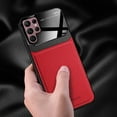 thumbnail image 2 of ROBINSON Leather case back cover Protective Cover Phone Case Glass Back Shell For Samsung Galaxy S22 Ultra (Red), 2 of 9