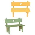 thumbnail image 3 of Miangastore 2pcs Mini Bench Miniature Furniture Park Chair Garden Village Patio Bench, 3 of 8