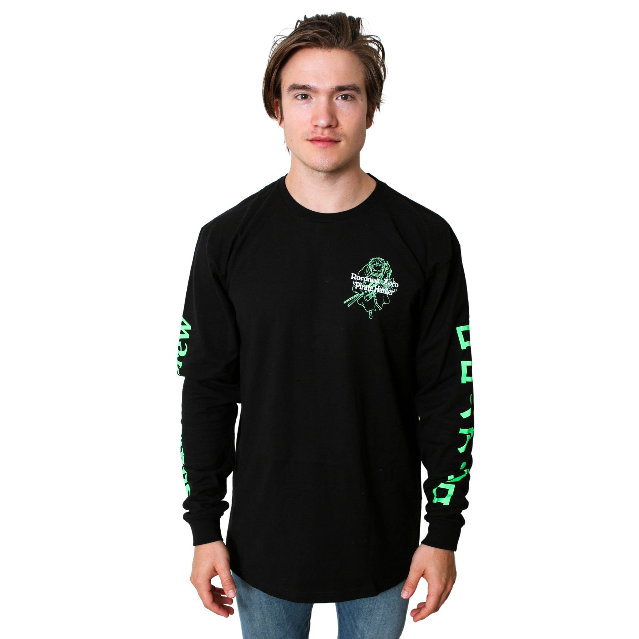 One Piece Roronoa Zoro Pirate Hunter Anime Adult Long Sleeve T-Shirt