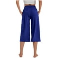 thumbnail image 6 of Wensltd Capri Pants for Women Summer Loose Wide Leg Pants with Pockets, 6 of 9