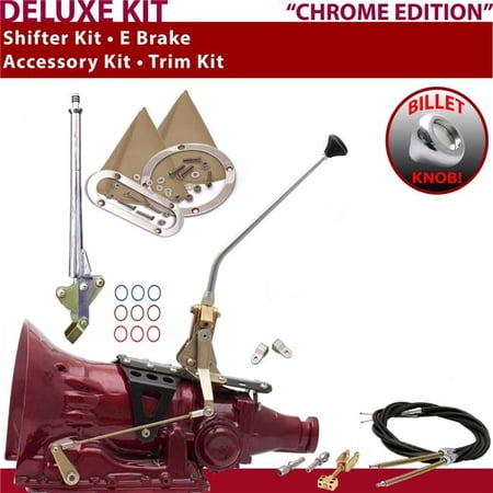 American Shifter 4L60 Shifter Kit Chrome 12 in. E Brake Cable Clevis Trim Kit for F0CC3