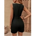 thumbnail image 5 of ZOELNIC Women's Rompers V Neck Pleated Sleeveless Dressy Casual Summer Mini Short Romper Jumpsuit, S, 5 of 6