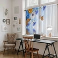 thumbnail image 5 of Blue Ombre Floral Kitchen Curtain for Berdoom Living Room Cafe 54 Inch Length, Spring Flowers Modern Art Tiers Curtains Light Filtering Drapes Rod Pocket Window Treatment 2 Panels 52"Wx54"L, 5 of 8