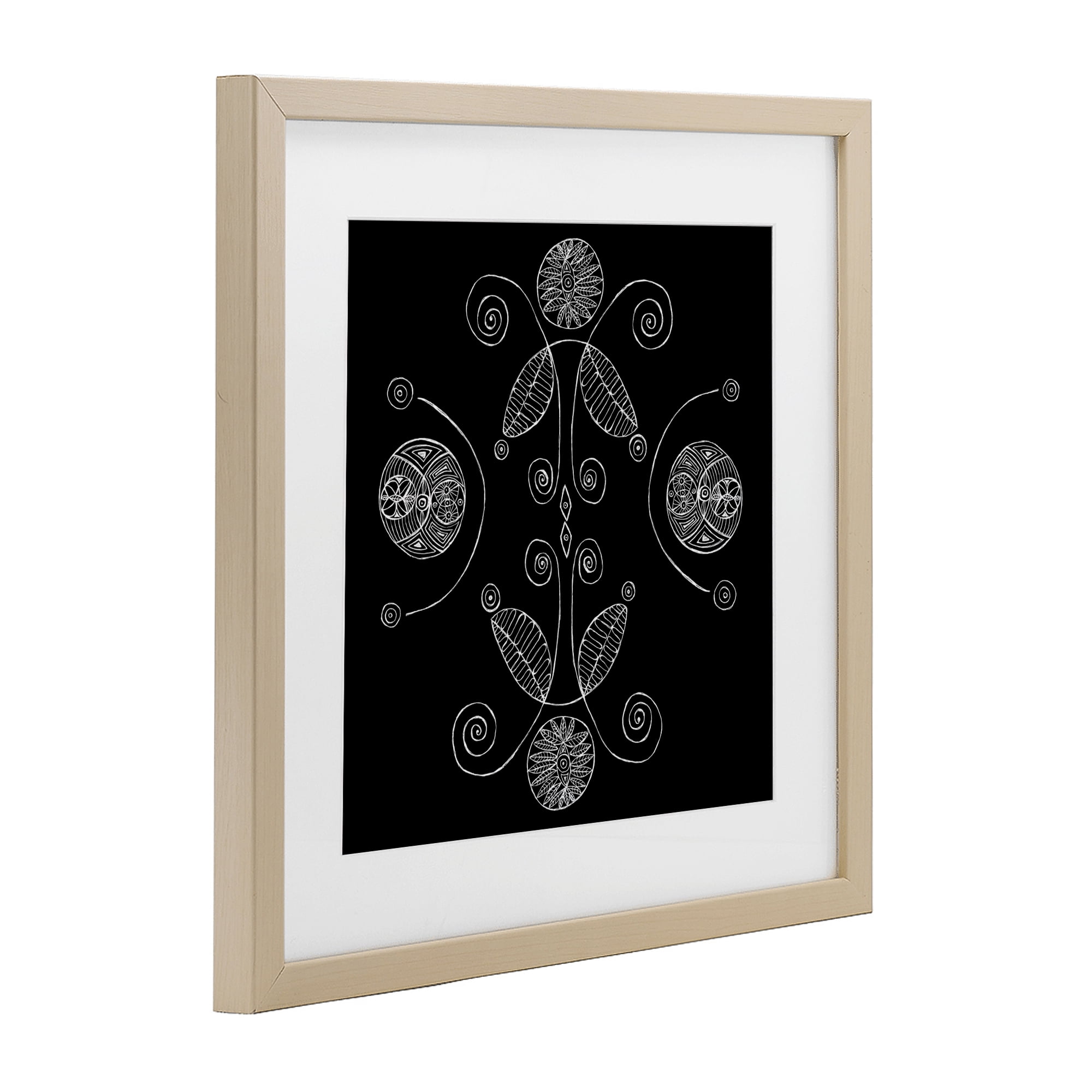 Stupell Industries Curved Fractals & Leaves Birch Framed Print Under Glass, design by El Perkin