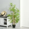 thumbnail image 4 of Outsunny Artificial Bamboo Tree, 4ft Fake Decorative Plant in Nursery Pot, 4 of 10