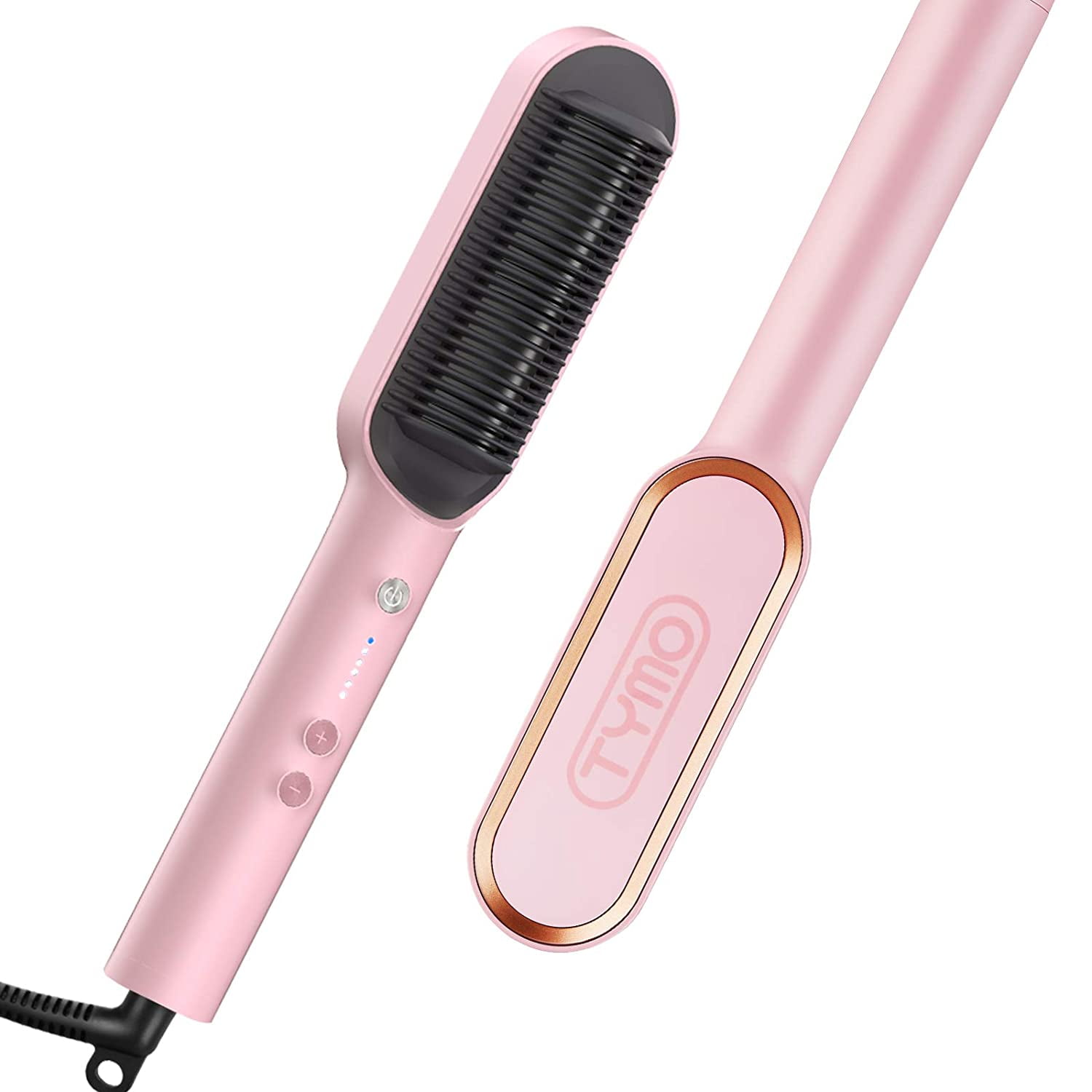 TYMO Ring Pink Hair Straightener Brush – Hair Straightening Iron with  Built-in Comb, 20s Fast Heating & 5 Temp Settings & Anti-Scald, Perfect for  Professional Salon at Home - Walmart.com