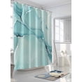 thumbnail image 5 of Turquoise Waterproof Fabric Shower Curtain, Modern Marble Ink Painting Abstract Art Shower Curtain for Bathroom Curtains Bathtubs Hotel Washable Shower Curtains with 12 Hooks Standard 60x72, 5 of 6