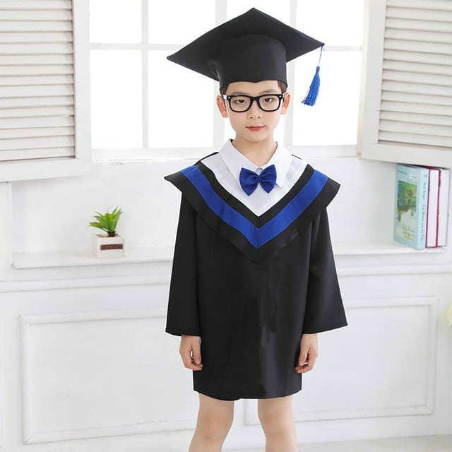 Ensemble de Vêtements pour Filles - Robe de Collation des Grades Préscolaire avec Nœud et Pompon pour Enfants