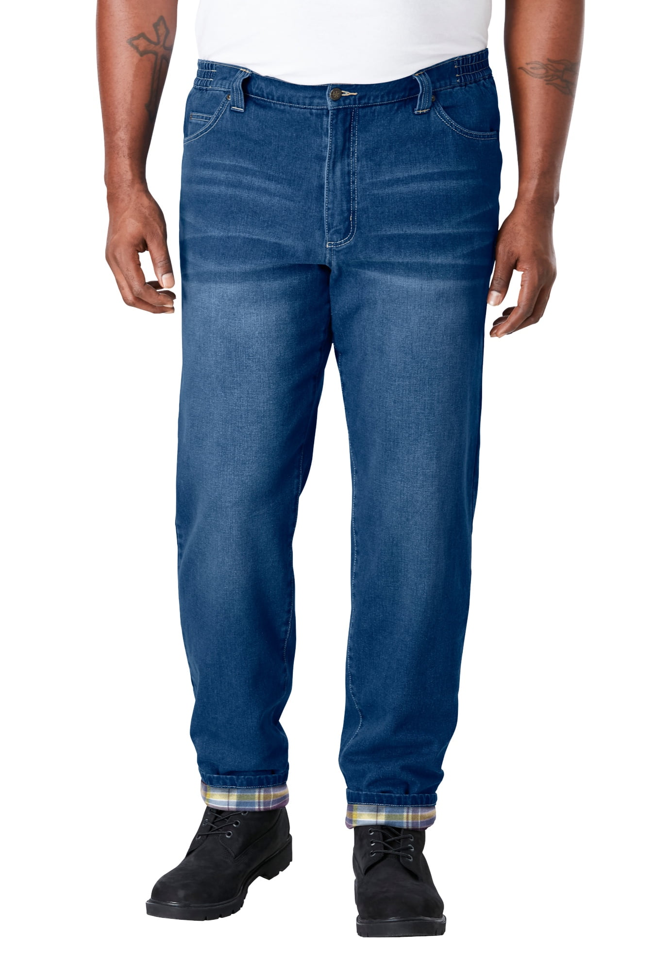 mens side elastic jeans