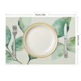 thumbnail image 3 of Pratyus 4pcs Green Leaf Dining Table Placemats Linen Indoor Outdoor Placemat Set for Birthday Parties, Christmas, Restaurants & Buffets 18x12in, 3 of 8