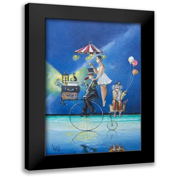 West, Ronald 11x14 Black Modern Framed Museum Art Print Titled - The Circus is Coming to Town