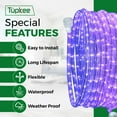 thumbnail image 6 of Tupkee LED Black Light Rope Light - 24 Feet, Indoor Outdoor - 10MM Diameter - 144 LED Long Life Blacklight Bulbs Rope Tube Lights - for Birthday Halloween Stage Fluorescent Glow Party Home Decoration, 6 of 7