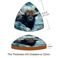 thumbnail image 3 of HemaKayy Set of 6 Decorative Coasters for Drinks, Waterproof Leather Drink Coaster with Double Side Non-Slip Surface for Cup Kitchen Home Housewarming Gift, Rectangle 4" - Grassland Plateau Yak, 3 of 7
