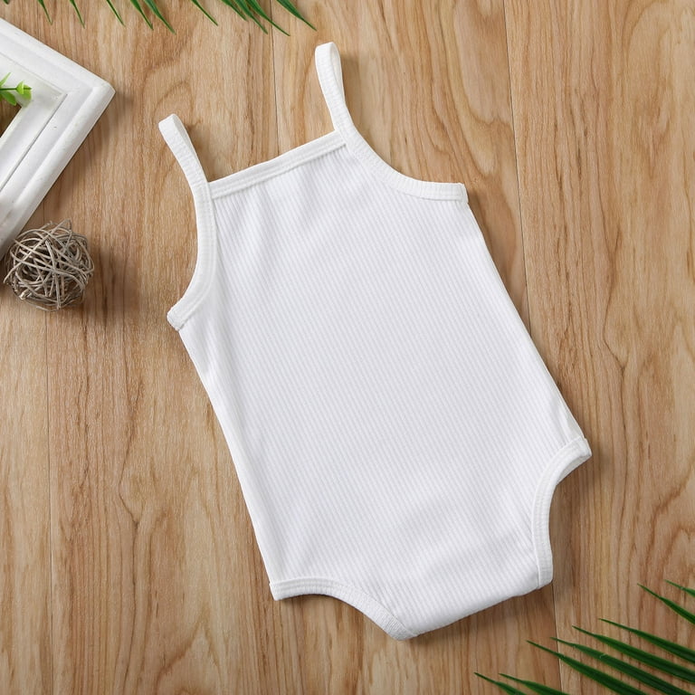 TOPGOD Newborn Baby Sleeveless Romper Basic Plain Camisole