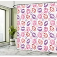 thumbnail image 5 of Ambesonne Kissing Shower Curtain, Lipstick Marks Illustration, 69"Wx84"L, White Multicolor, 5 of 5