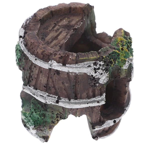 ABS Aquarium Shrimp Hideout Aquarium Broken Barrel Decor for Habitat